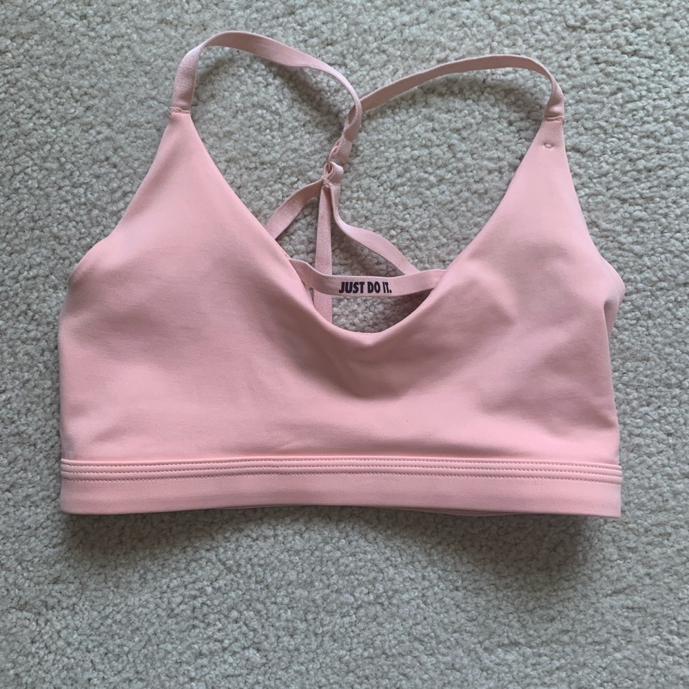 Nike Just Do It Indy Sports Bra In Pink